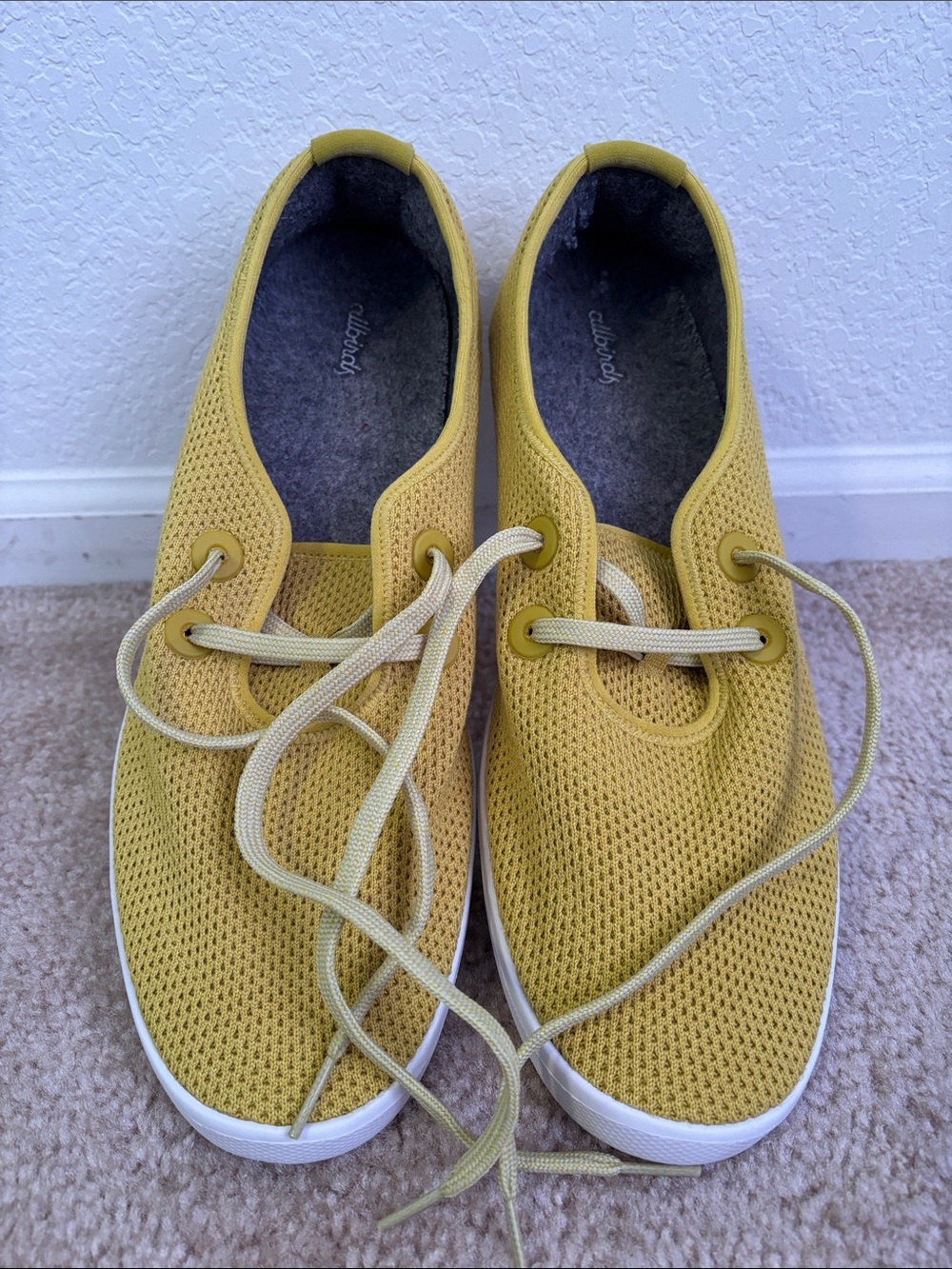 allbirds Tree Skipper Men’s Yellow Knit Boat Shoes